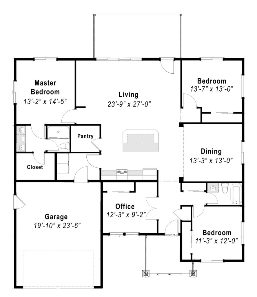 1930 sq ft floor plan